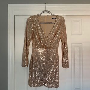 Rose Gold Sequined Dress